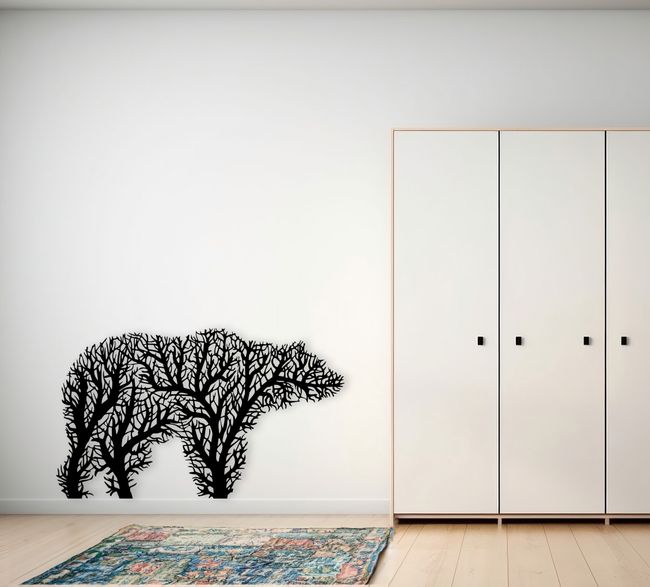 Drevený strom medveď - Čierna