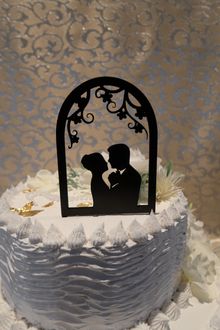 Svadobná ozdoba na tortu - Svadobné okno - Čierna