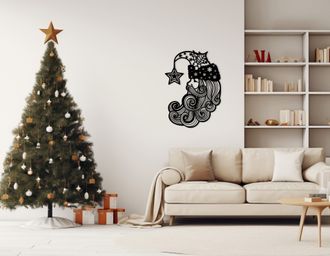Vianočný Mikuláš na stenu - Čierna